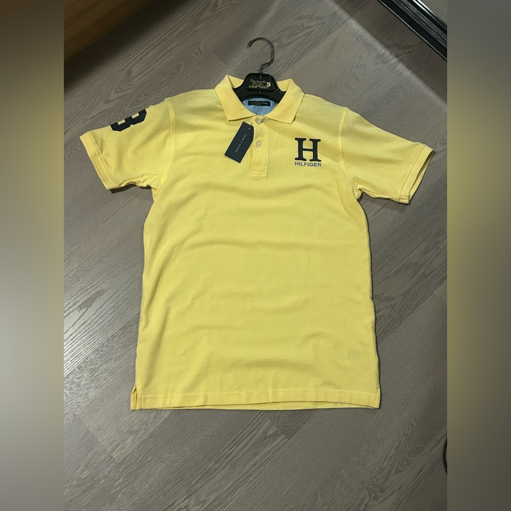 Tommy Hilfiger yellow polo shirt